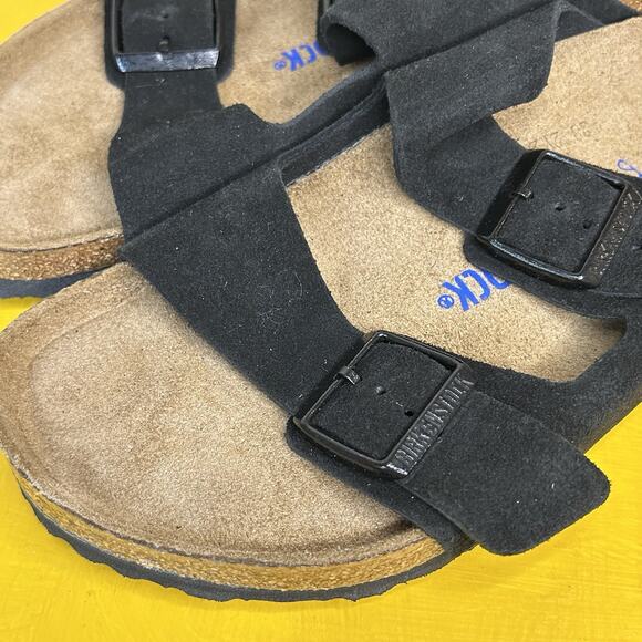 NEW Men’s Birkenstock Arizona Soft Slide Sandal Black Oiled Leather Sz 42 9 Flaw main image 8